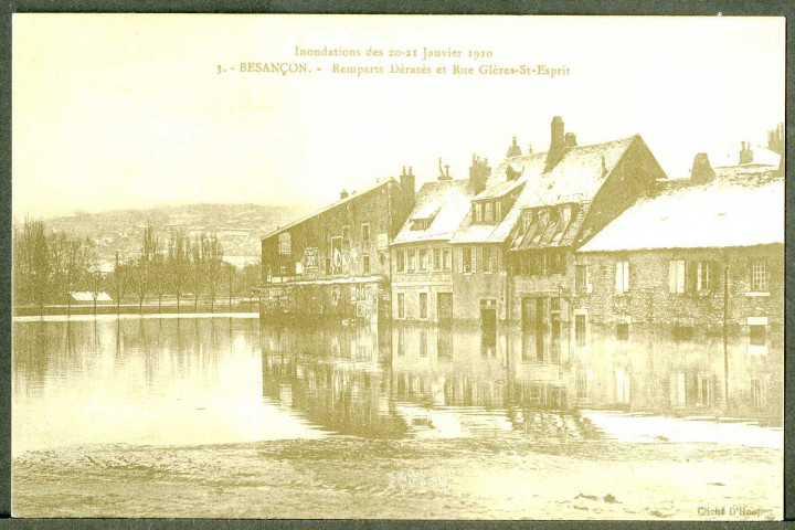 Les remparts dérasés, inondations 1910
