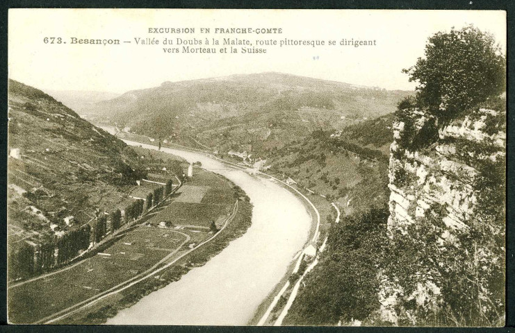 Vallée du Doubs à la Malate, route vers Morteau et la Suisse