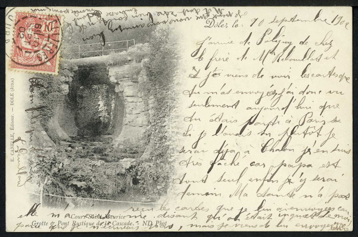 Cours Saint-Maurice, grotte et pont rustique de la cascade