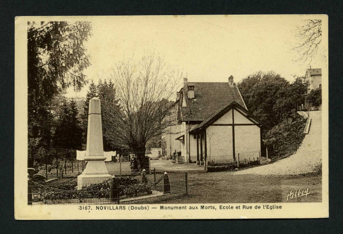 Monument aux Morts, école et rue de l'Église