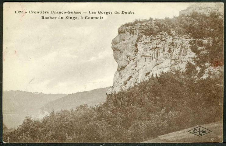 Les gorges du Doubs, rocher du Singe, à Goumois