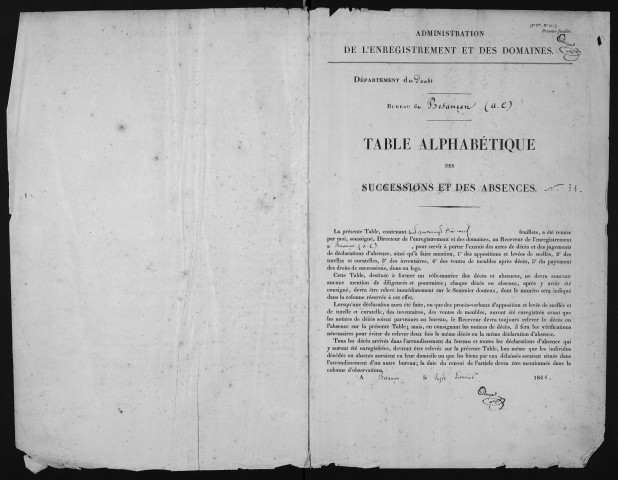 Octobre 1848-avril 1852
