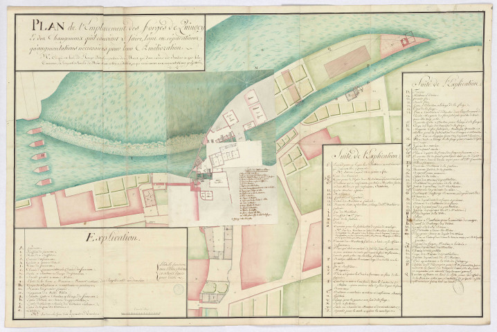 Plan géométrique de l'emplacement des forges et des améliorations à réaliser