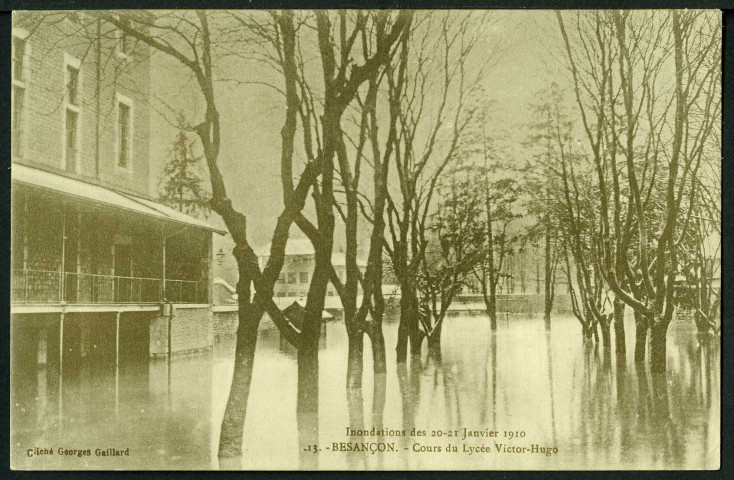 Cours du lycée Victor Hugo, inondations 1910