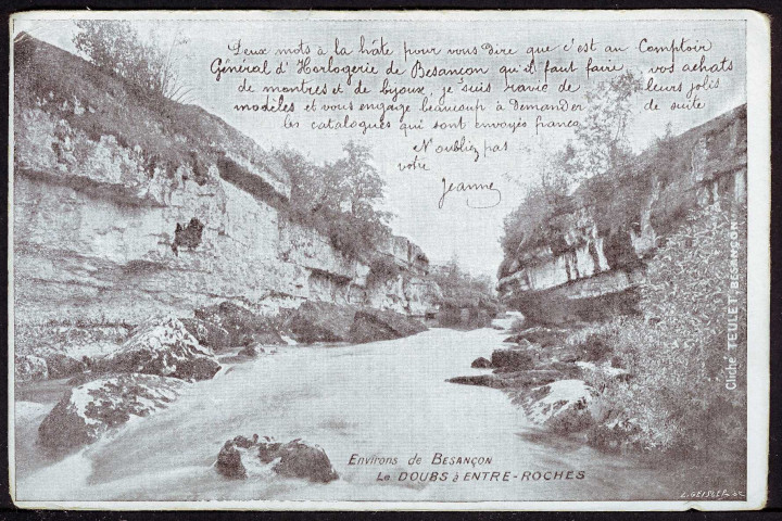 Environs de Besançon. Le Doubs à Entre-Roches
