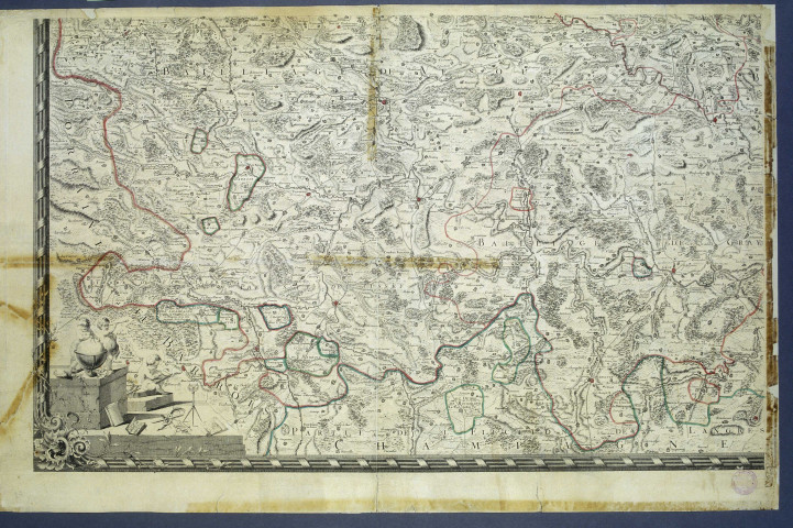 Bailliages de Vesoul et Gray avec les enclaves respectives des duchés de Bourgogne, Barrois et Champagne