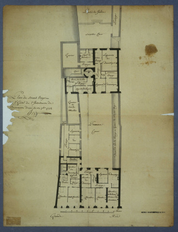 Plan du second étage de l'ancien édifice