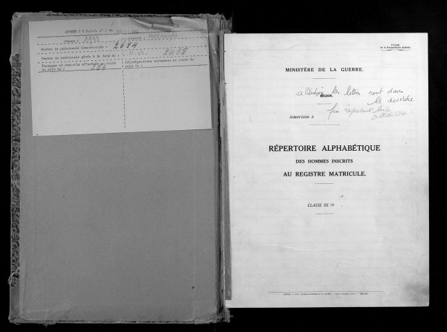 Table alphabétique