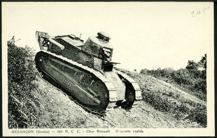 506e régiment, char Renault en descente rapide