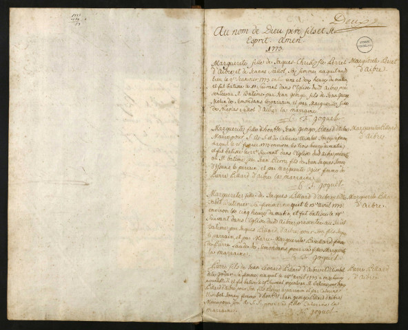 B 1773-1792 (protestants)