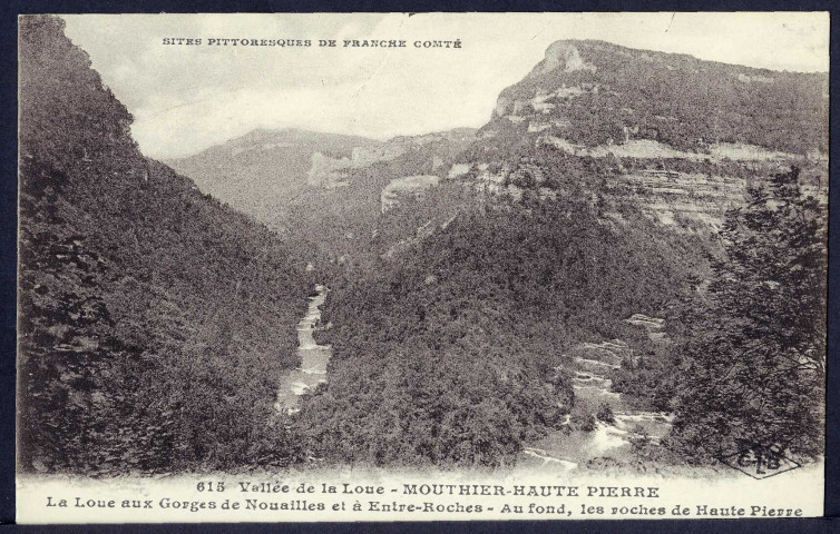 Mouthier-Haute-Pierre. La Loue aux Gorges de Nouailles et à Entre-Roches