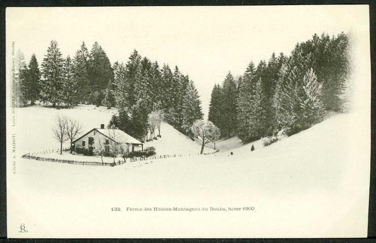 Ferme des hautes-montagnes du Doubs en hiver