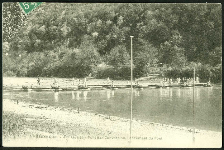 4e régiment du génie, construction d'un pont par conversion, à Canot