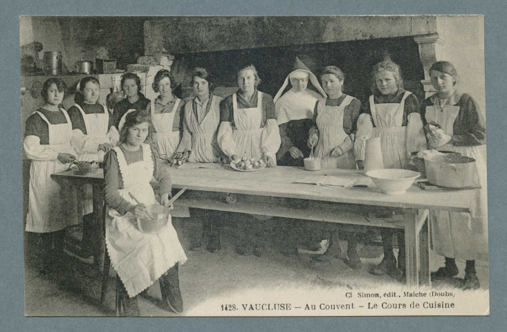 Au couvent. Le cours de cuisine