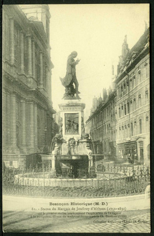 Vue de la statue du marquis de Jouffroy
