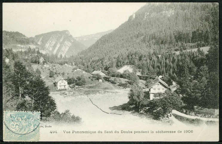 Vue panormique du Saut du Doubs en 1906