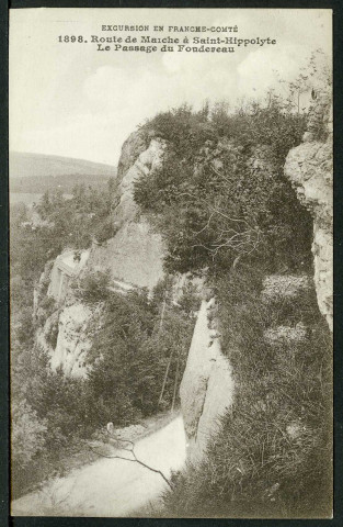 La route de Maîche à Saint-Hippolyte, le passage du Fondereau