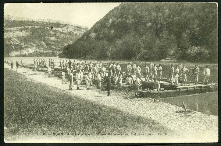 4e régiment du génie, construction d'un pont par conversion, à Canot
