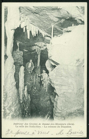 La salle des stalactites, la colonne du Diapason