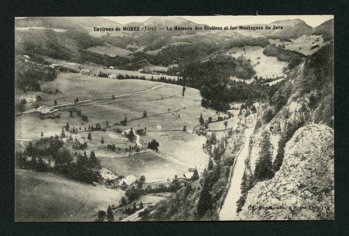 Le hameau des Rivières et les montagnes du Jura