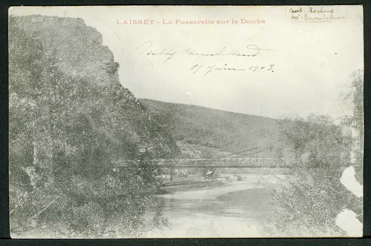 La passerelle sur le Doubs