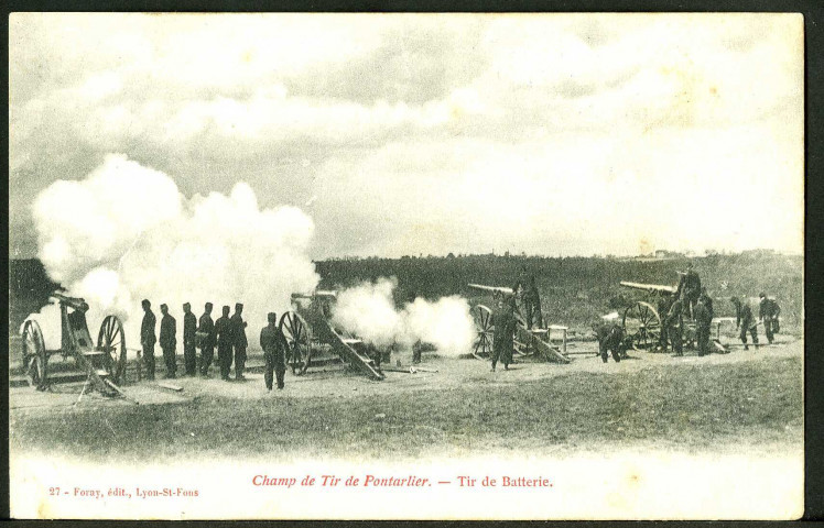 Champ de tir de Pontarlier, tir de batterie