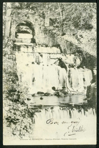 Environs de Besançon. Source d'Arcier. Grande Cascade