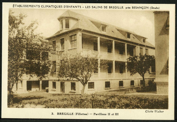 Etablissement climatique d'enfants, Bregille (fillettes), pavillons II et III