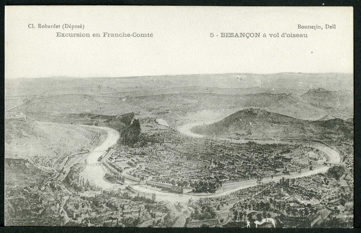 Vue générale de Besançon d'après une aquarelle exécutée en 1910 par M. Boutterin architecte