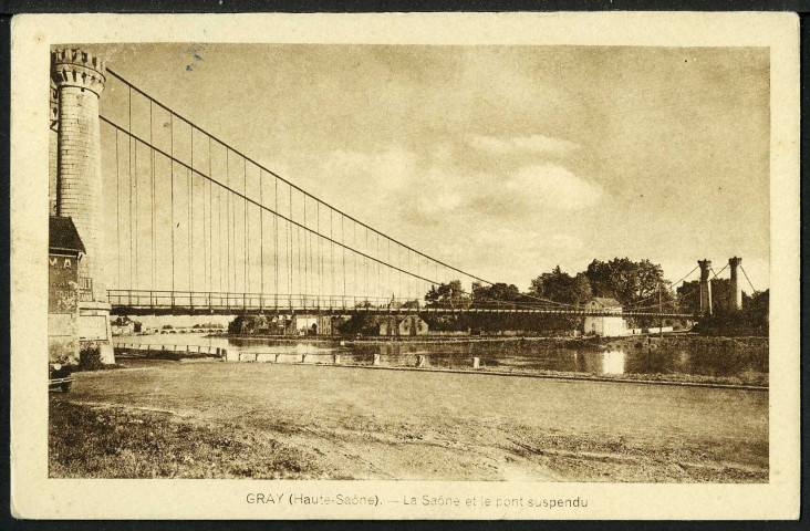 La Saône et le pont suspendu