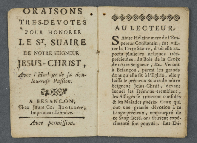 Sur livret d'oraisons