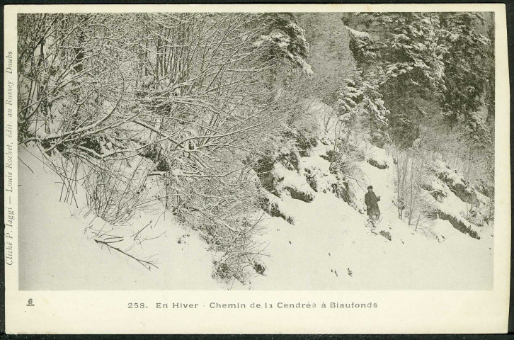 En hiver. Chemin de la Cendrée à Biaufonds
