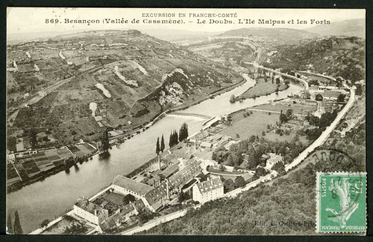 Le Doubs, l'île Malpas et les forts