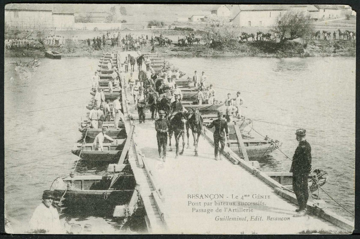 4e régiment du génie, construction d'un pont par conversion, à Canot
