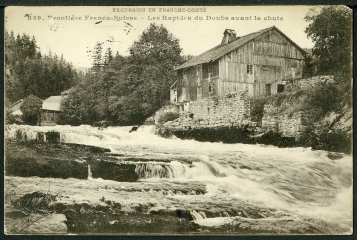 Les rapides du Doubs avant la chute