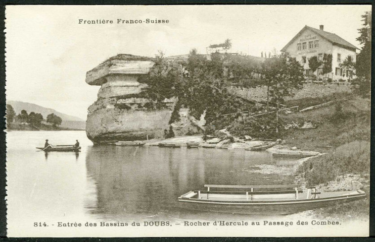 Entrée des bassins du Doubs. Rocher d'Hercule au passage des Combes