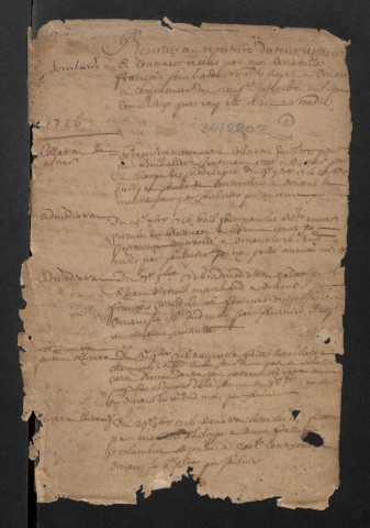 Testaments et répertoire chronologique