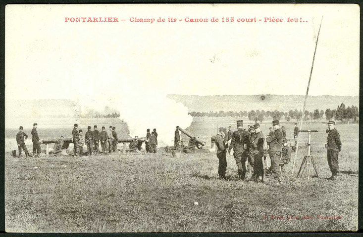Champ de tir, canon de 155 court (pièce feu!)