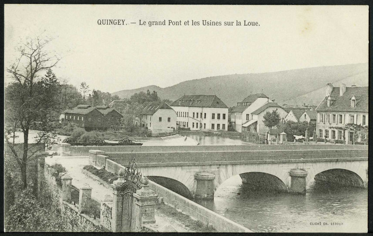 Le grand pont et les usines sur la Loue