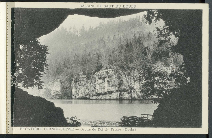 Frontière Franco-Suisse. Grotte du Roi de Prusse (Doubs)