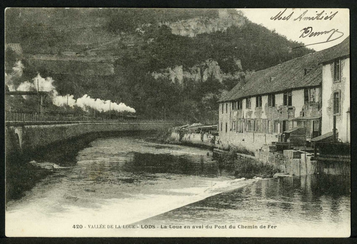 La Loue en aval du pont de chemin de fer