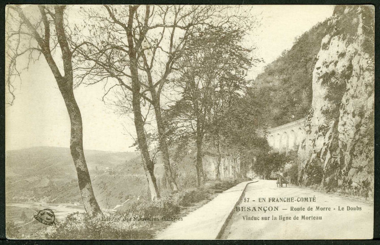 Besançon. Route de Morre. Le Doubs. Viaduc sur la ligne de Morteau