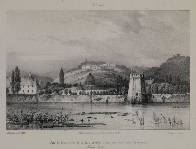 Vue de Besançon et de la citadelle, prise des remparts de la ville
