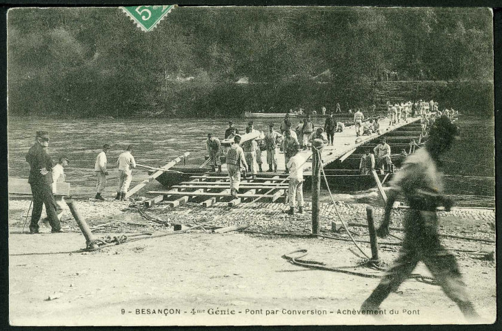 4e régiment du génie, construction d'un pont par conversion, à Canot