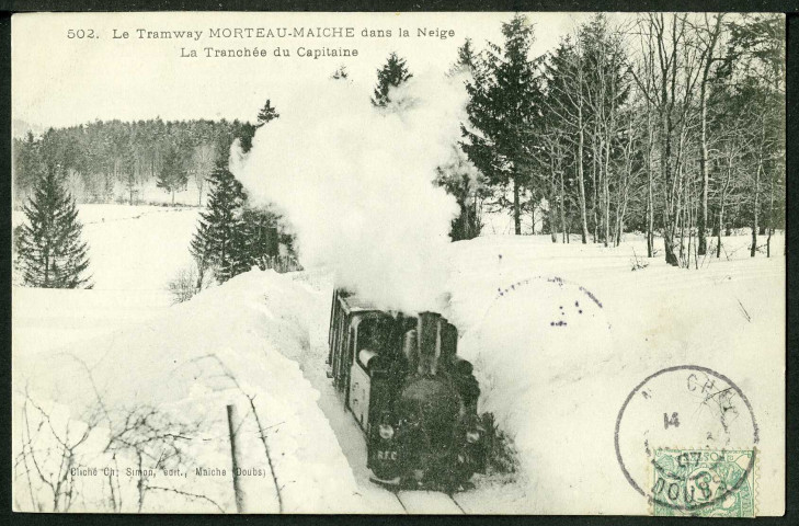 Le tramway dans la neige