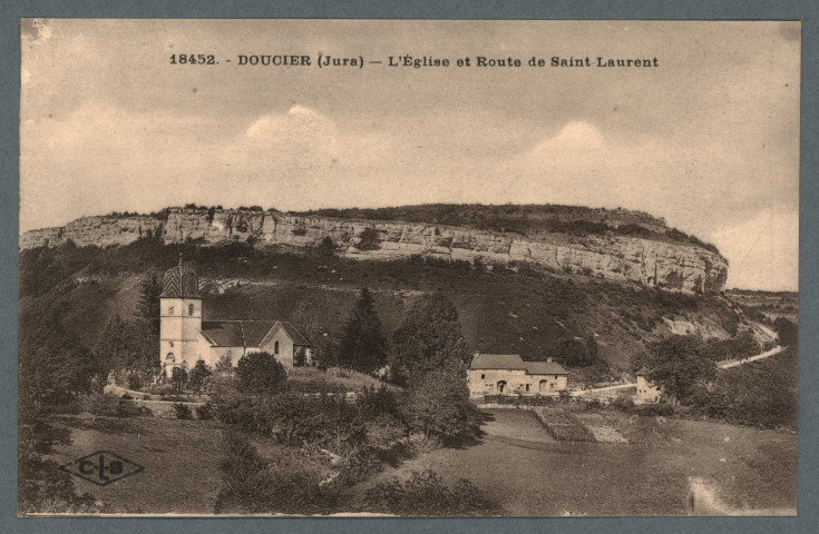 L'église et la route de Saint-Laurent
