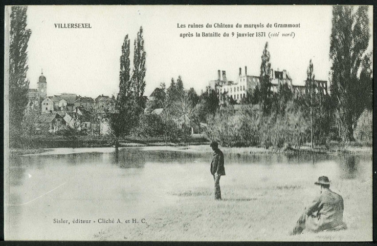 Ruines du château après la bataille du 9 janvier 1871
