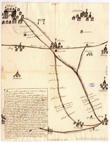 Plan pour faire la jonction du chemin de Nozeroy à la grande route d'Ornans à Besançon