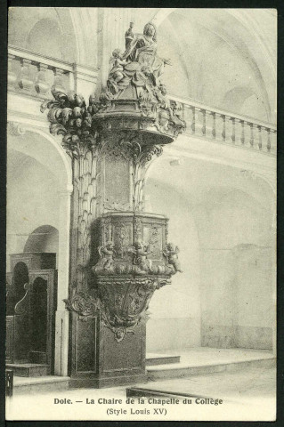 Chaire de l'ancienne chapelle du Collège