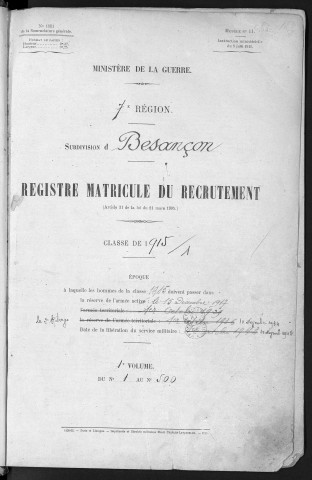 Volume 1, nos 1 à 500